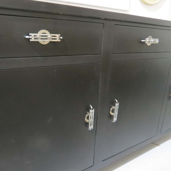 Mid-century Modern Baker Geometric Mat Black Sideboard